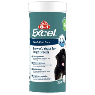 Витамины для собак 8in1 Brewers Yeast Large Breed пивные дрожжи с чесноком для кожи и шерсти 80 шт (4048422183969) изображение 1