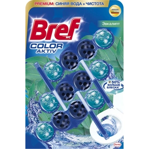Туалетний блок Bref Кольорова вода Евкаліпт 3х50 г (9000101352986/9000101545678) зображення 1