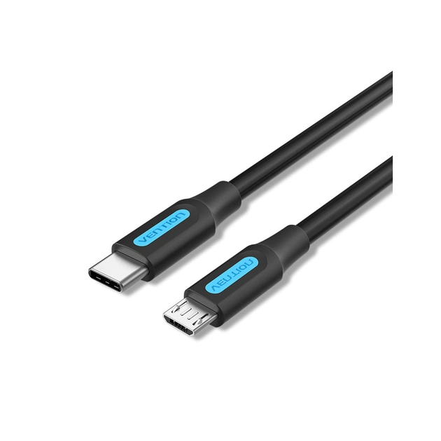 Дата кабель USB-C to Micro 5P 1.0m 2A black Vention (COVBF) - изображение 1
