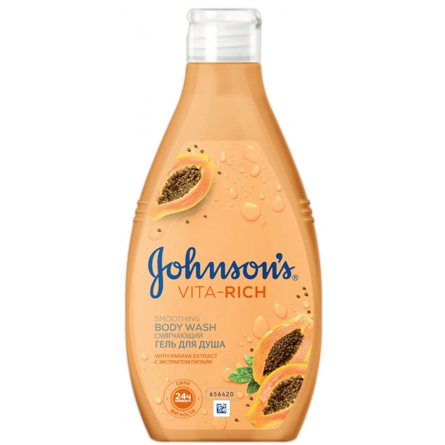 Гель для душу Johnson's Body Care Vita Rich Пом'якшувальний екстракт папайї 250 мл (3574661238913) - зображення 1