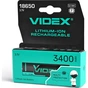 Акумулятор 18650 3400mAh Li-Ion, protect, color box/1шт Videx (18650-P/3400/1CB) - зменшене зображення 2