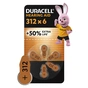 Батарейка Duracell для слухових апаратів розмір 312, 6 шт. в упаковці (5007516/5011449) - зменшене зображення 1