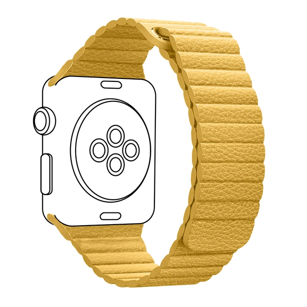 Ремінець до смарт-годинника Armorstandart Leather Loop для Apple Watch 49/46/45/44/42 (Series 1-3) Yellow (ARM57842) - зображення 1
