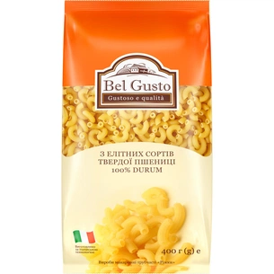 Макарони Bel Gusto Ріжки 400 г (4820159849680) зображення 1