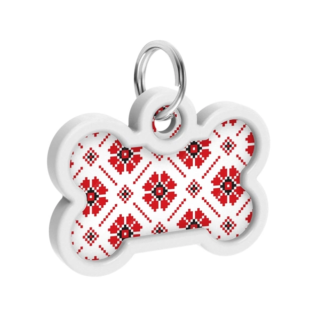 Адресник для животных WAUDOG Smart ID с QR паспортом "Вышиванка", кость 40х28 мм (231-4033) - изображение 4