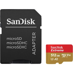Карта пам'яті SanDisk 512GB microSD class 10 UHS-I U3 V30 Extreme (SDSQXAV-512G-GN6MA) picture 1