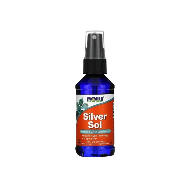 Мінерали Now Foods Колоїдне Срібло, Silver Sol, 4 рідких унцій (119 мл) (NOW-01407) - зображення 1