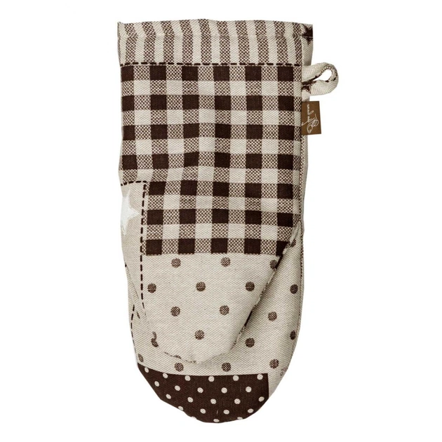Кухонна прихватка Прованс Рукавичка Печворк коричневий Господиня (031510) - picture 2