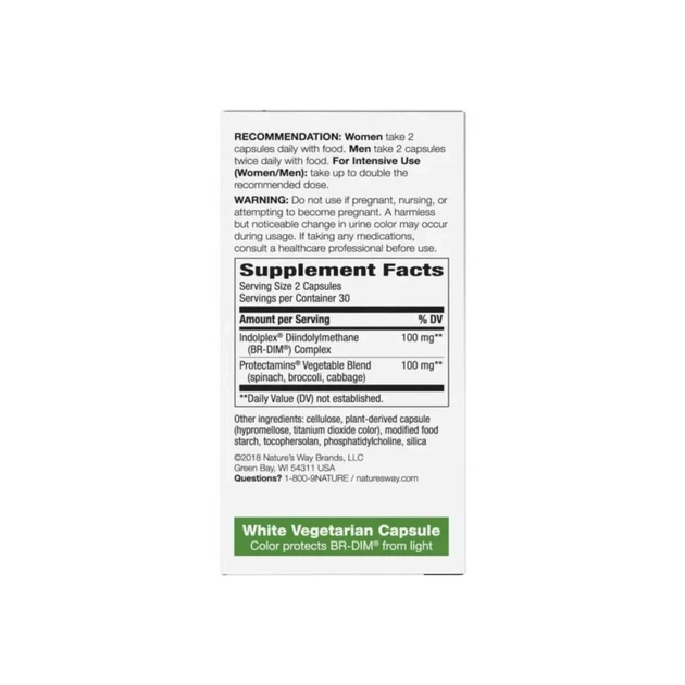 Вітамінно-мінеральний комплекс Nature's Way Метаболізм естрогенів, DIM-plus, Estrogen Metabolism, 60 вегетаріанс (NWY-14810) - зображення 2
