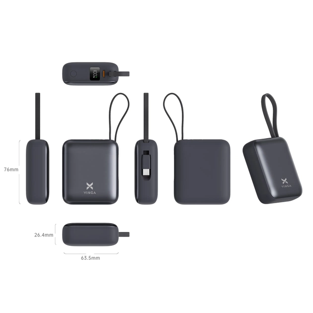 Батарея універсальна Vinga 10000 mAh 35W Display Cable (VPBB1035C) - зображення 6