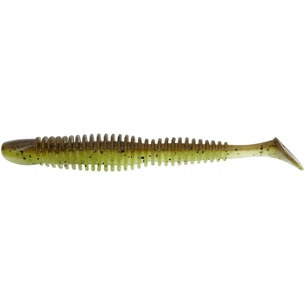 Силікон рибальський Reins Bubbling Shad 4" B08 Green Pumpkin Chart Melon (6 шт/уп.) (1552.08.44) зображення 1
