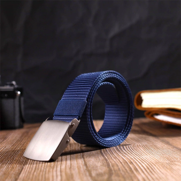 Ремінь Vintage З металевою пряжкою з текстилю Синій (20596) - зображення 8