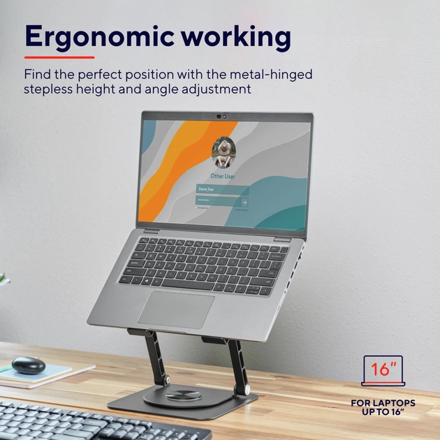 Підставка до ноутбука Trust Zeff Metal, до 16", gray (25482_TRUST) - picture 11