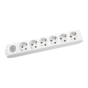 Колодка для удлинителя Panasonic X-tendia с заземлением 6 гнезд, серая (WLTA04602GR-UA) изображение 1