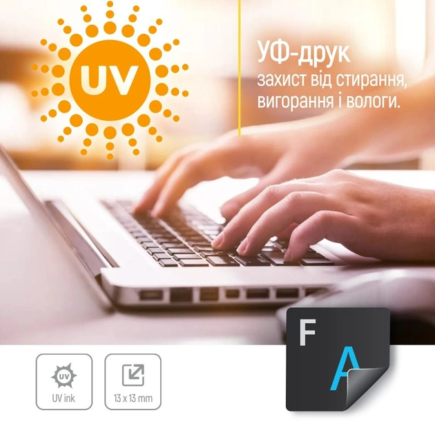 Наліпки на клавіатуру СolorWaу непрозора чорна, біло-синя (CW-BWBL) - picture 6