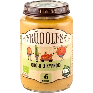 Дитяче пюре Rudolfs Овочі з куркою з 8 місяців 190 г (4751017940549) зображення 1