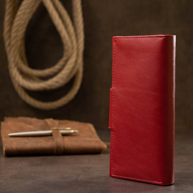 Гаманець Grande Pelle У три складання Червоний (11564) - зображення 11