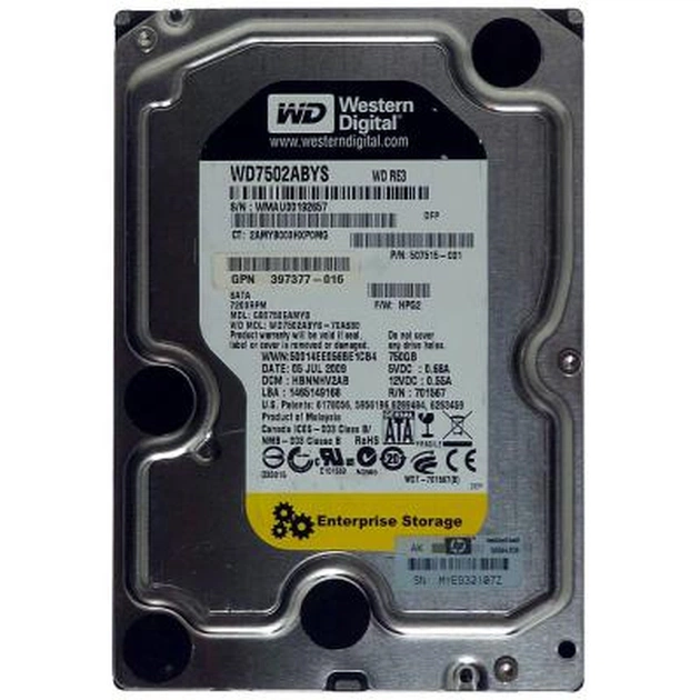 Жорсткий диск 3.5" 750Gb WD (# WD7502ABYS #) - изображение 1
