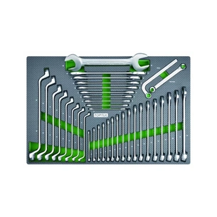 Ключ Toptul набір накидних, рожкових 6-32мм 37 in. (у ложементі, тип D) (GED3701) зображення 1