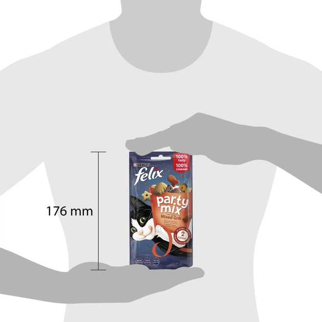 Ласощі для котів Purina Felix Party Mix Гриль Мікс з куркою, яловичиною та лососем 60 г (7613287631404) - picture 4