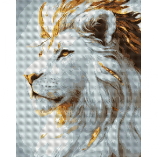 Картина по номерам Santi алмазна мозаїка "Білий лев", 40*50см на підрамнику (956065) - picture 1