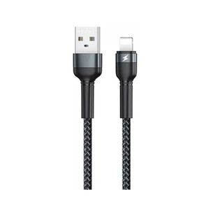 Дата кабель USB 2.0 AM to Lightning 2.4A aluminum alloy braided black Remax (6972174152837) изображение 1