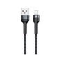 Дата кабель USB 2.0 AM to Lightning 2.4A aluminum alloy braided black Remax (6972174152837) - зменшене зображення 1