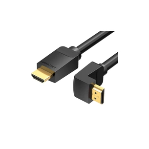 Кабель мультимедійний HDMI M to HDMI M 2.0m V2.0 4K60Hz 90° corner PVC black Vention (AAQBH) зображення 1