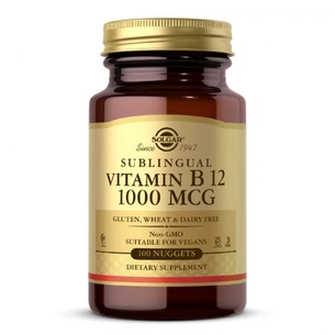 Вітамін Solgar Вітамін В12, сублінгвально, Vitamin B12 1000 мкг, 100 наггет (SOL03229) зображення 1