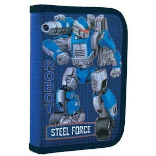 Пенал 1 вересня Steel Force твердий одинарний без клапана (532206) зображення 1