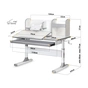 Парта Mealux Vancouver Multicolor з полицею (BD-620 W/G MC с полкой) - зменшене зображення 2