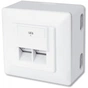 Комп'ютерна розетка Digitus 2xRJ45 STP, cat. 6, для відкритої проводки (DN-9006-N) - уменьшенное изображение 1