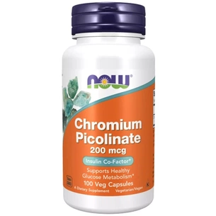 Мінерали Now Foods Піколінат Хрома, 200 мкг, Chromium Picolinate, 100 вегетаріанських до (NF1420) зображення 1