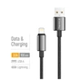 Дата кабель USB 2.0 AM to Lightning 1.0m 3A zinc alloy braided black ColorWay (CW-CBUL098-BK) - уменьшенное изображение 4