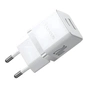 Зарядний пристрій Baseus 1xUSB-C 20W + 1xUSB white + cable USB-C to USB-C 60W 1.0m (P10111608213-01) - зменшене зображення 4