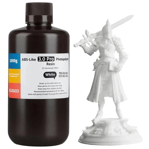 Фотополімерна смола ELEGOO Resin, ABS-like 3.0 pro 1кг, white (50.103.0245) - зображення 1