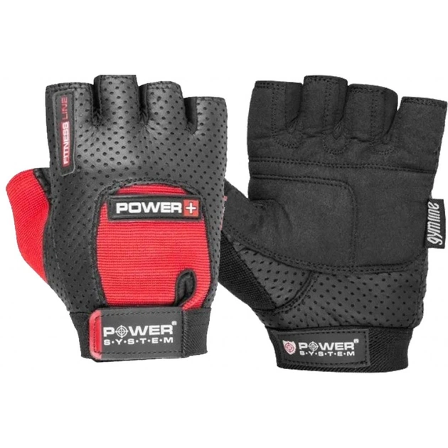 Рукавички для фітнесу Power System Power Plus PS-2500 Black/Red L (PS-2500_L_Black-red) - зображення 1