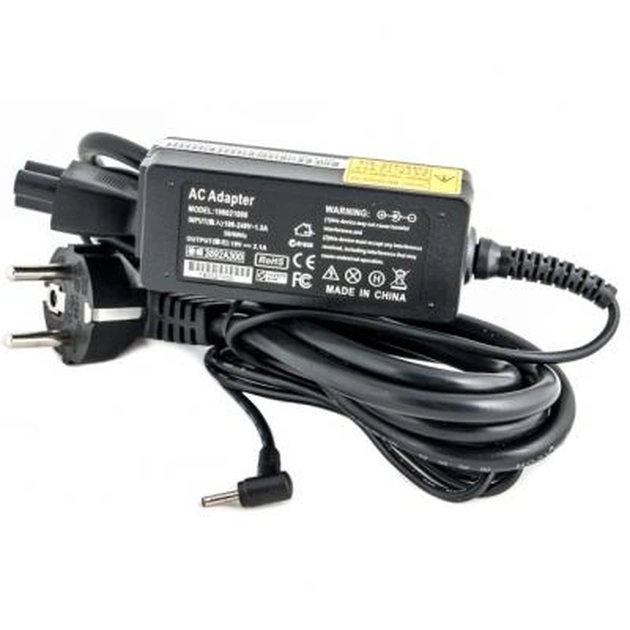 Блок питания к ноутбуку PowerPlant ASUS 220V, 40W, 19V 2.1A (2.3*0.7) (AS40F2307) - изображение 1