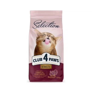 Сухий корм для кішок Club 4 Paws Premium Selection з індичкою та овочами 1.5 кг (4820215369138) зображення 1