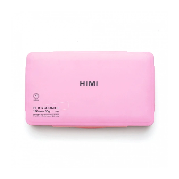 Гуашеві фарби HIMI Jelly Cup 18 кольори по 30 мл,, рожевий пластик.пенал (6974712453697) - picture 5