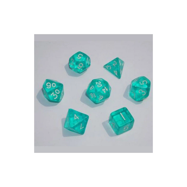 Набір кубиків для настільних ігор Games 7 Days Transparent 7 Dice Set - Aqua (g7dtran07) - изображение 1