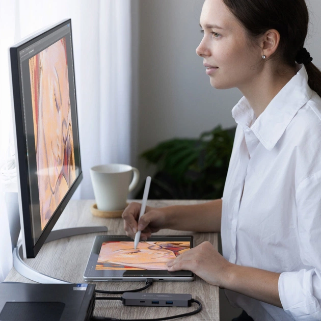 Концентратор J5create USB-C + USB A to 2xUSB + USB-C switch hub (JCH462-N) - picture 11