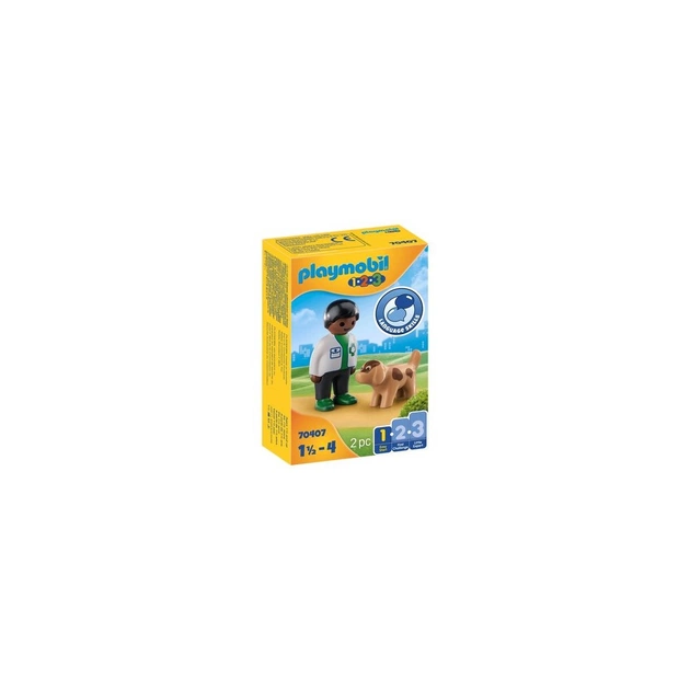 Конструктор Playmobil 1.2.3 Ветеринар з собакою (70407) - зображення 1