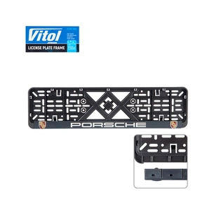 Рамка номерного знака Vitol з рельєфним написом PORSCHE (RN-VCH-15650-SR-PR-BN) изображение 1