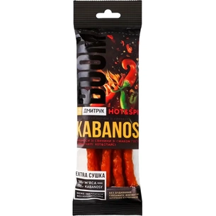 Мʼясні снеки Дмитрук Кабаноси One Bite Hot & Spicy 40 г (4820247142457) зображення 1