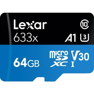 Карта пам'яті Lexar 64GB microSDXC class 10 UHS-I 633x (LSDMI64GBB633A) зображення 1