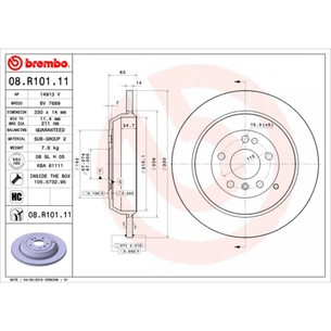 Гальмівний диск Brembo 08.R101.11 зображення 1