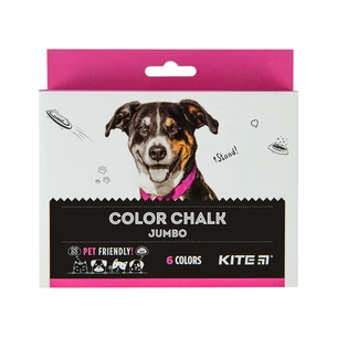 Крейда Kite кольорова Jumbo Dogs, 6 кольорів (K22-073) зображення 1