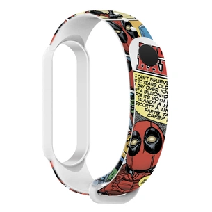 Ремінець до фітнес браслета Armorstandart Superhero для Xiaomi Mi Band 7/6/5 DP Comix White (ARM59252) зображення 1