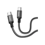 Дата кабель USB-C to USB-C 1.0m 60W nylon X14 black HOCO (6931474752215) - зменшене зображення 2